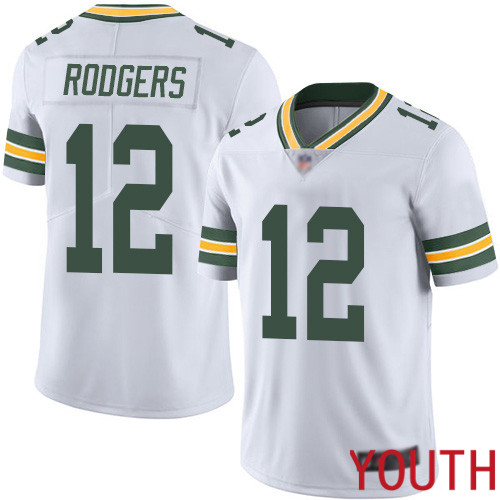 Green Bay Packers Limited White Youth #12 Rodgers Aaron Road Jersey Nike NFL Vapor Untouchable->women nfl jersey->Women Jersey
